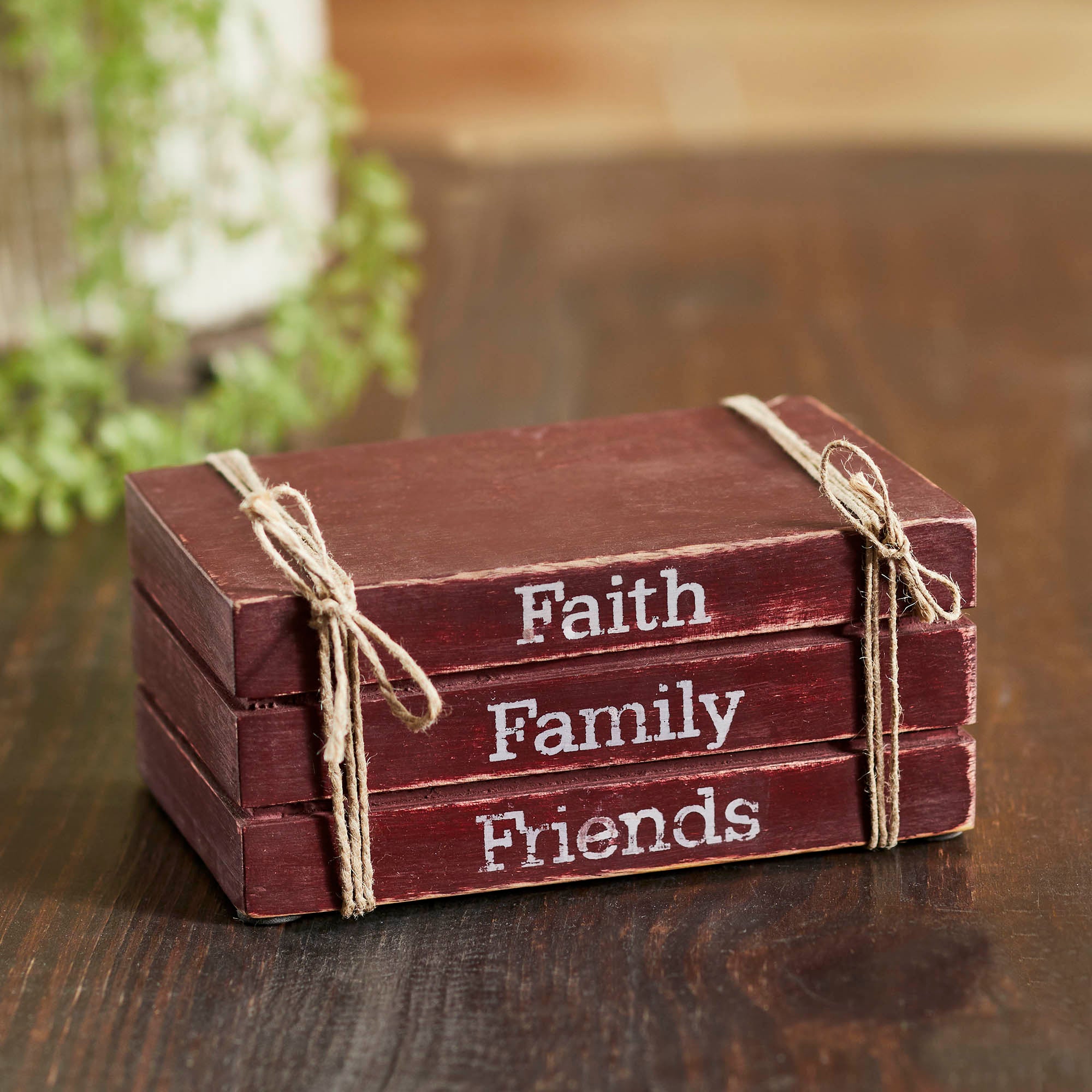 Faith Family Friends Faux Book Stack 2.5x6x4 SpadezStore