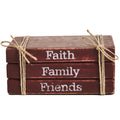 Faith Family Friends Faux Book Stack 2.5x6x4 SpadezStore