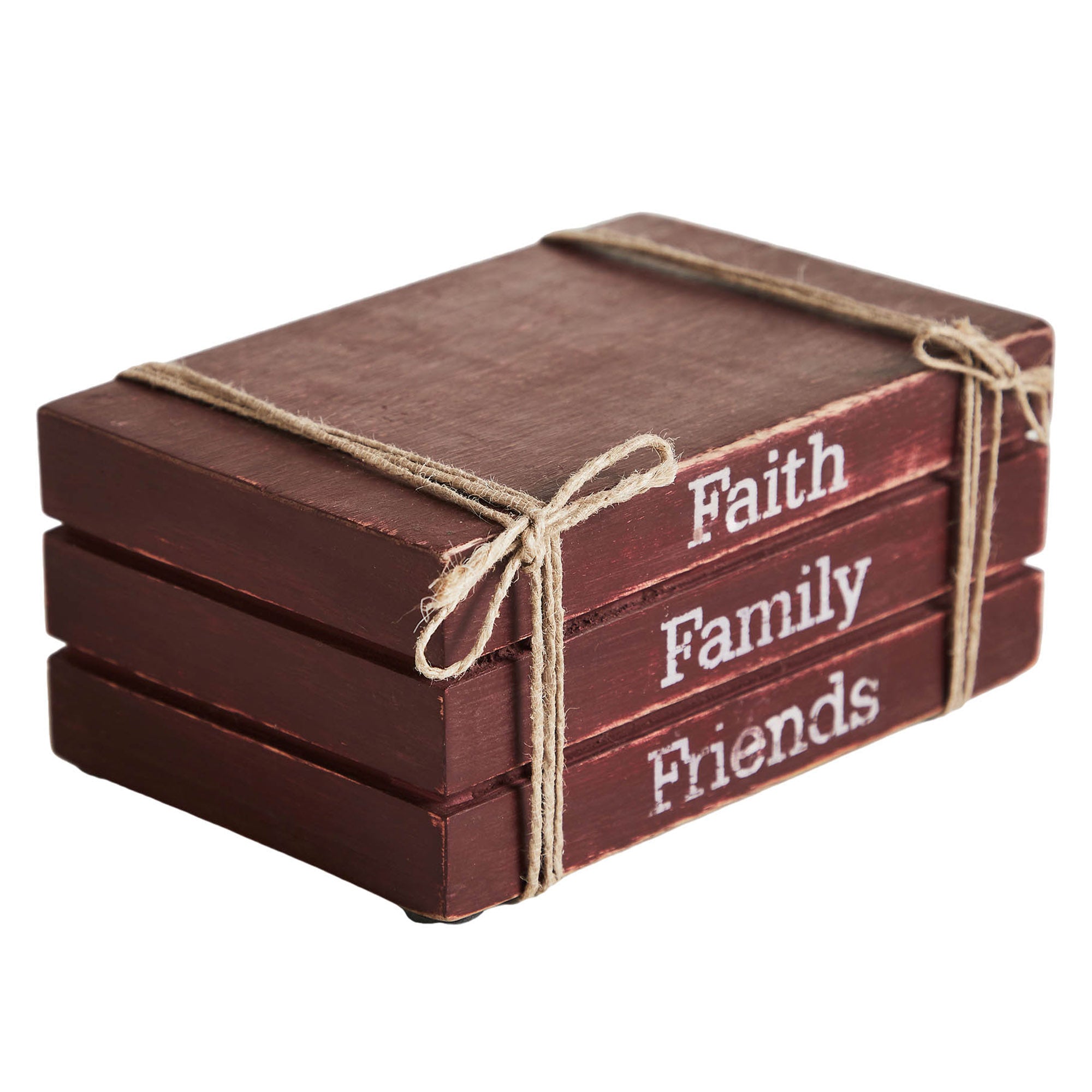 Faith Family Friends Faux Book Stack 2.5x6x4 SpadezStore