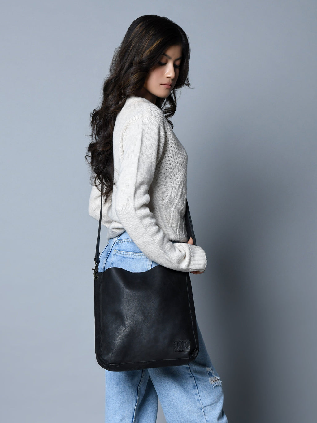 Classy Leather Bags Serenity Everyday Crossbody Sling, Black SpadezStore