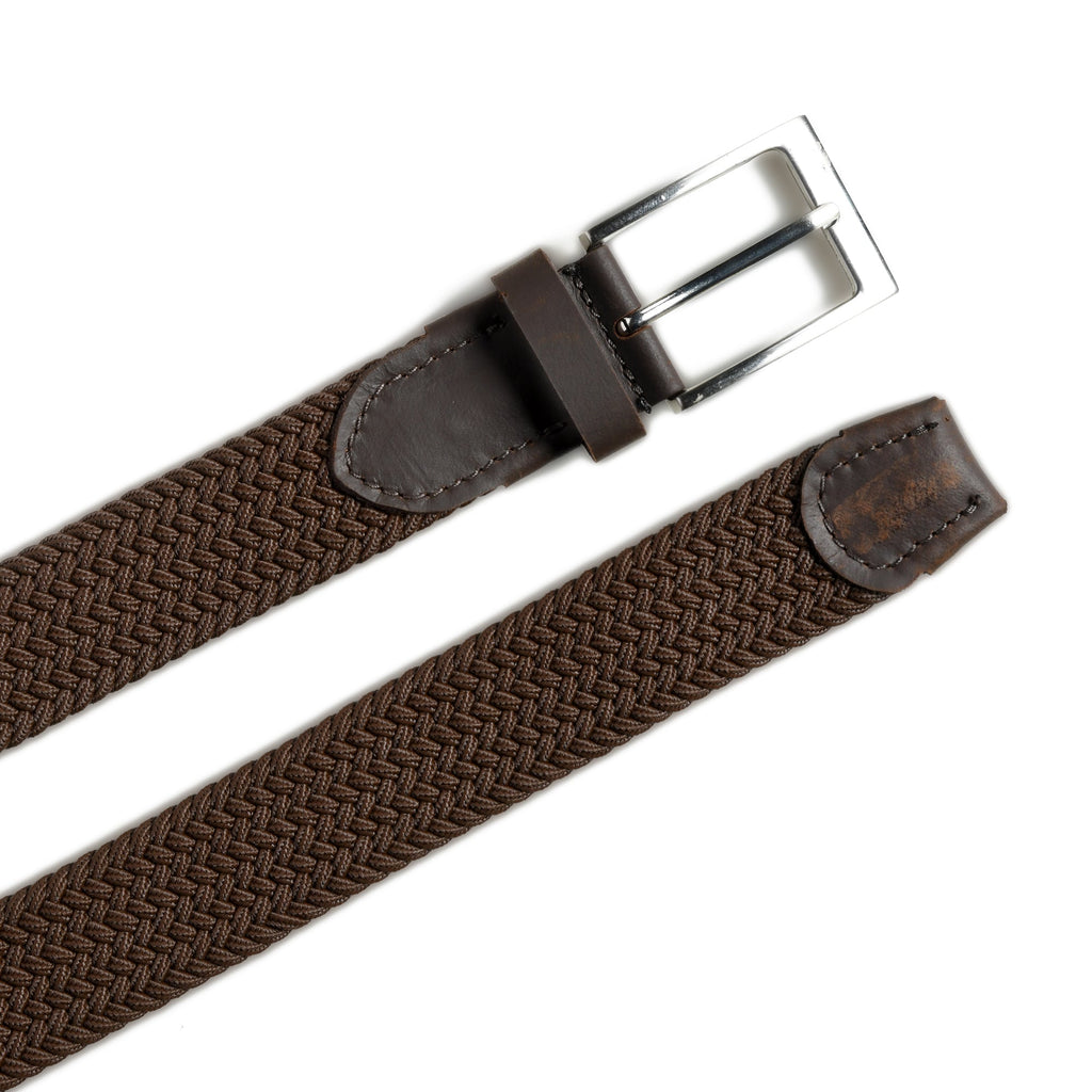 Classy Leather Bags Braided Brown Canvas Belt SpadezStore