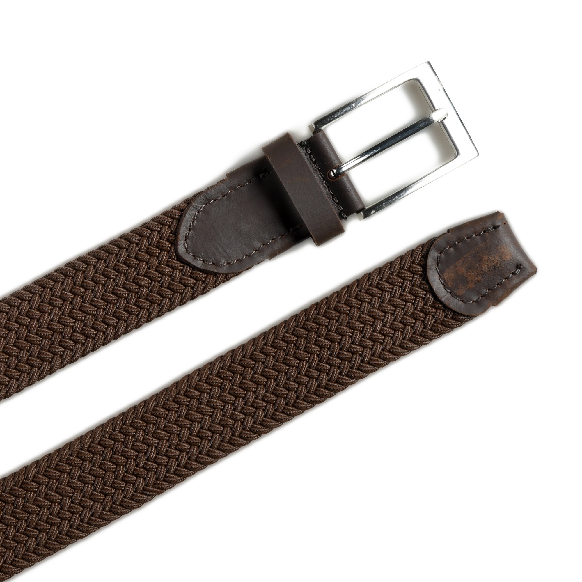Classy Leather Bags Braided Brown Canvas Belt SpadezStore
