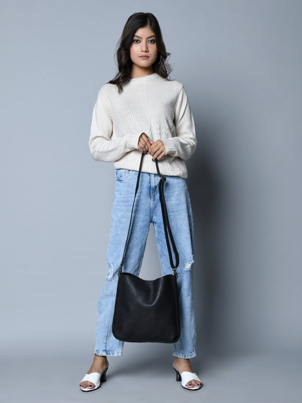 Classy Leather Bags Serenity Everyday Crossbody Sling, Black SpadezStore