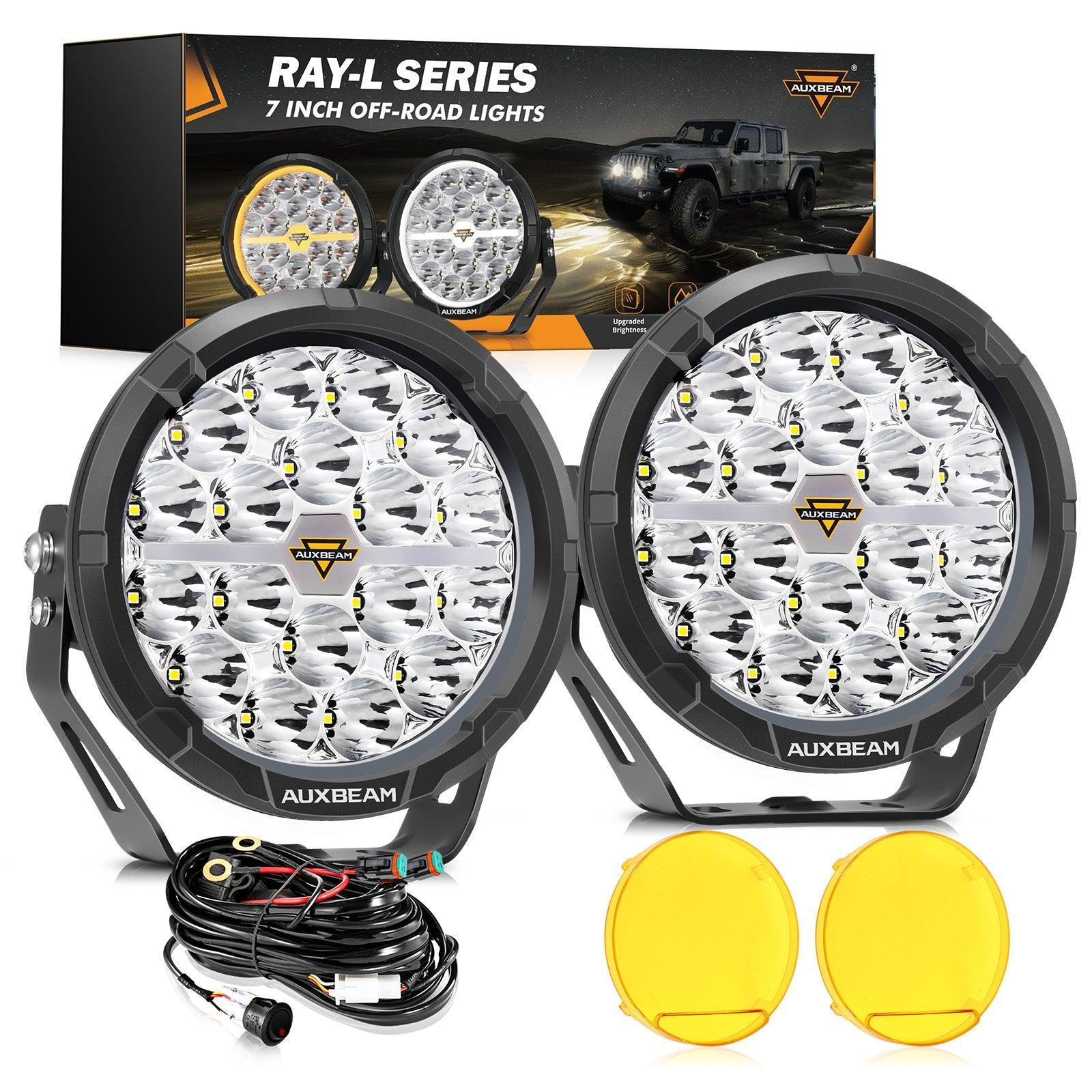 Auxbeam RAY-L Series | 7 Inch 240W 25800LM Dual DRL Offroad LED Driving Lights SpadezStore