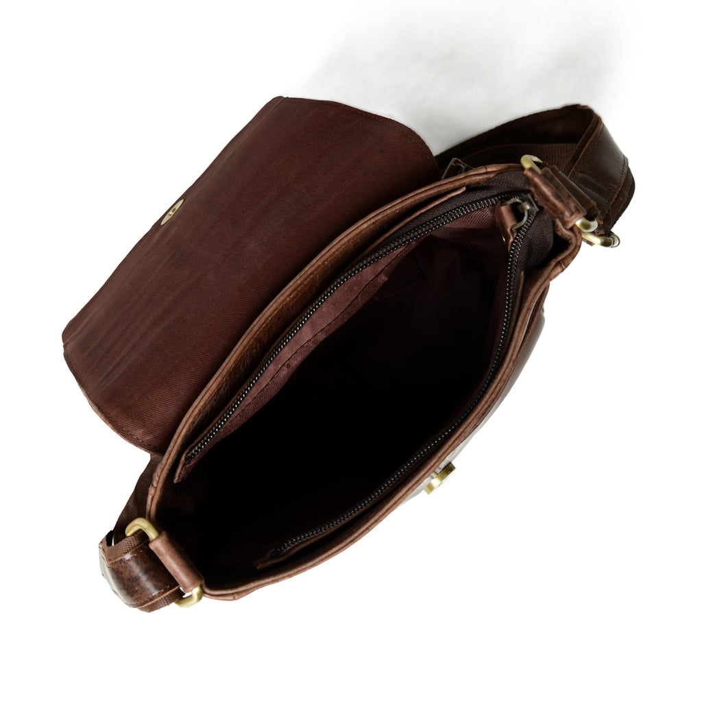 Classy Leather Bags Brown Leather Crossbody Bag SpadezStore