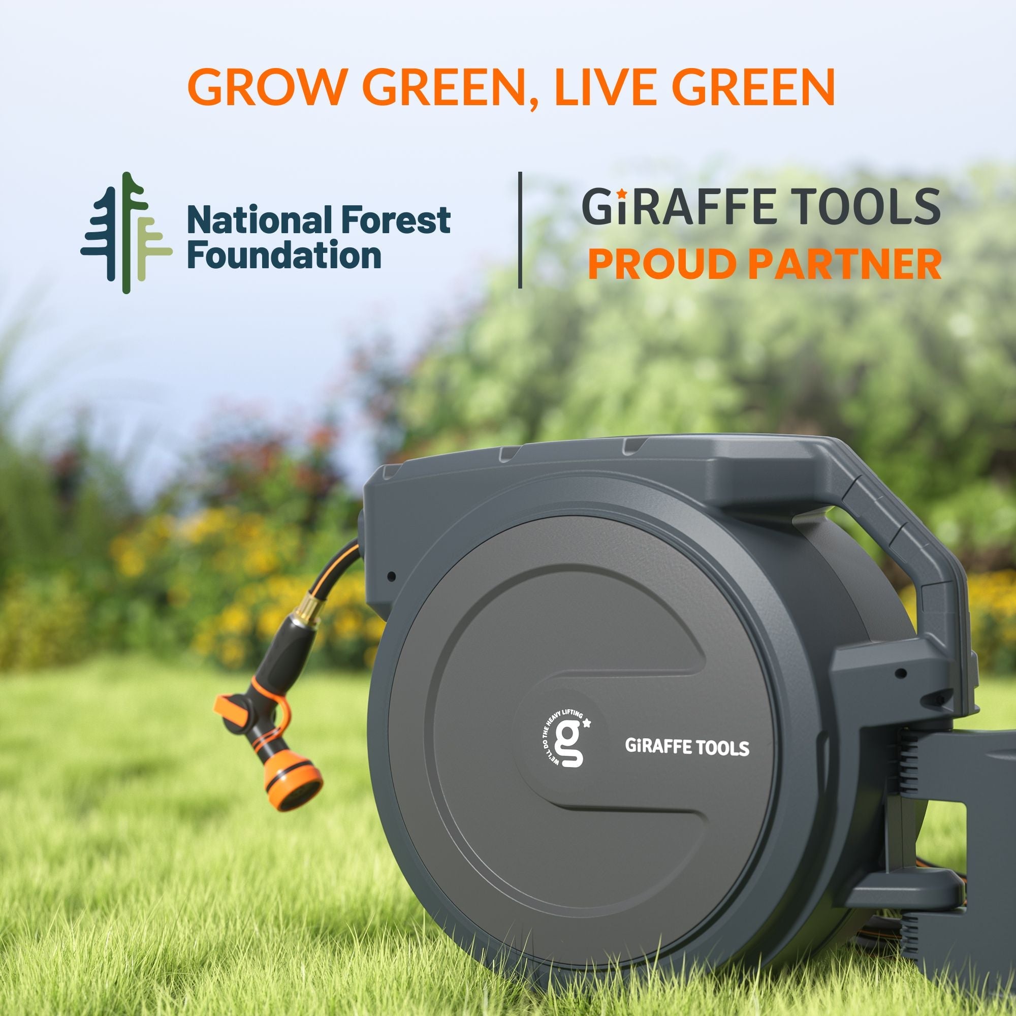 Giraffe Tools Retractable Garden Hose Reel-1/2in-78ft SpadezStore
