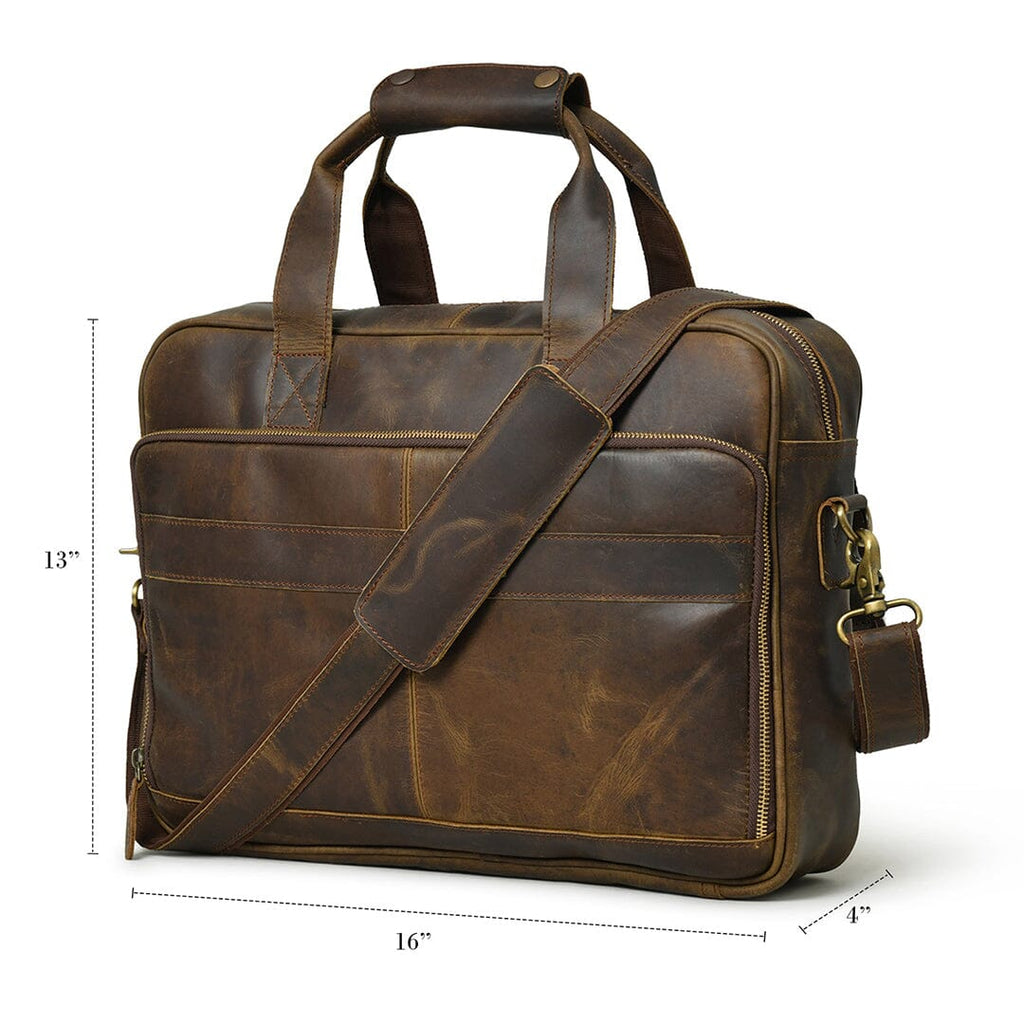 Classy Leather Bags Hudson Office Briefcase SpadezStore