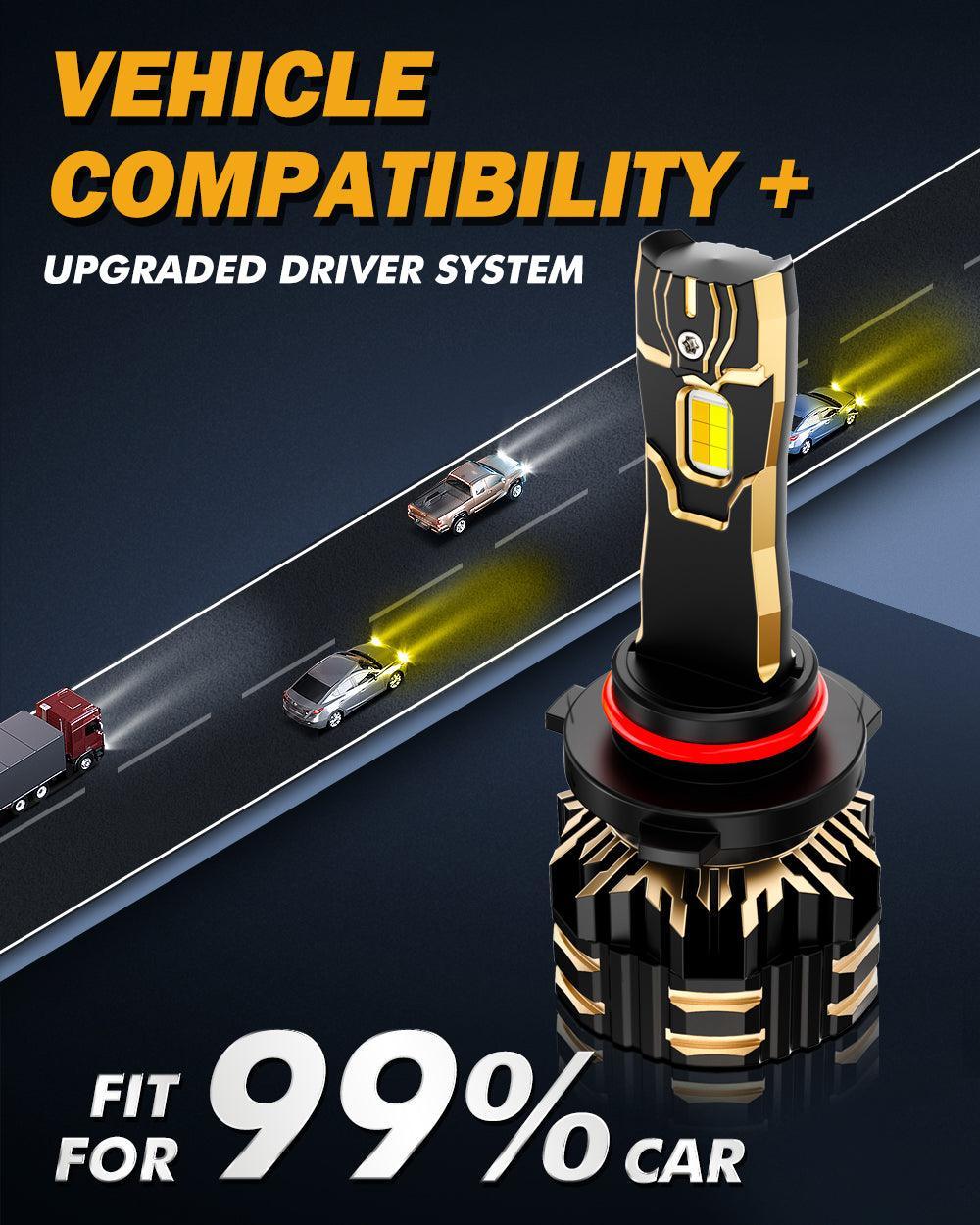 Auxbeam High Power & Brightness GX Bi-Color Series 25000LM 110W LED Headlight Bulbs Dual Color Switchback SpadezStore