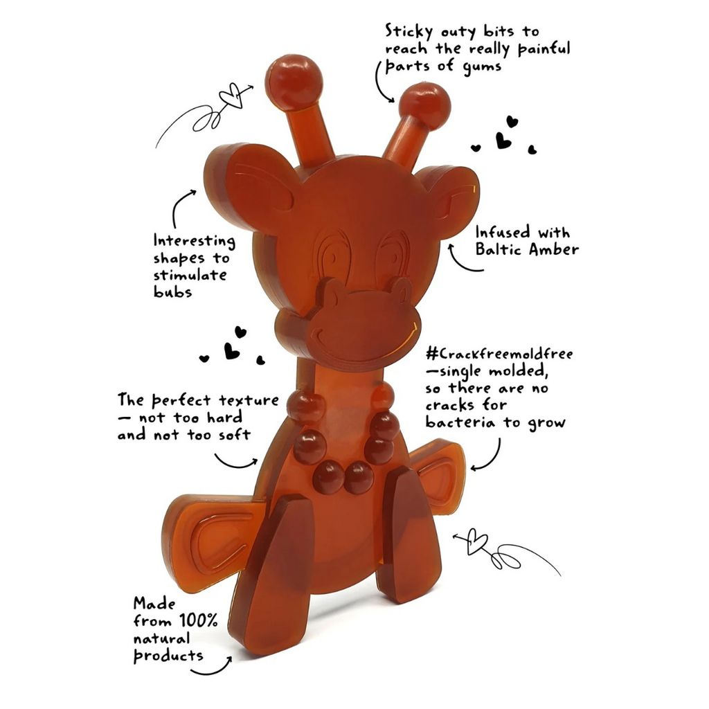 Bambeado The Little Bamber - Natural Rubber & Baltic Amber Teething Toy