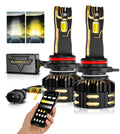 Auxbeam GX Bi-Color Smart Series 25000LM 110W LED Headlight Bulbs, with App Control Via Bluetooth & Dual Color Switchback SpadezStore