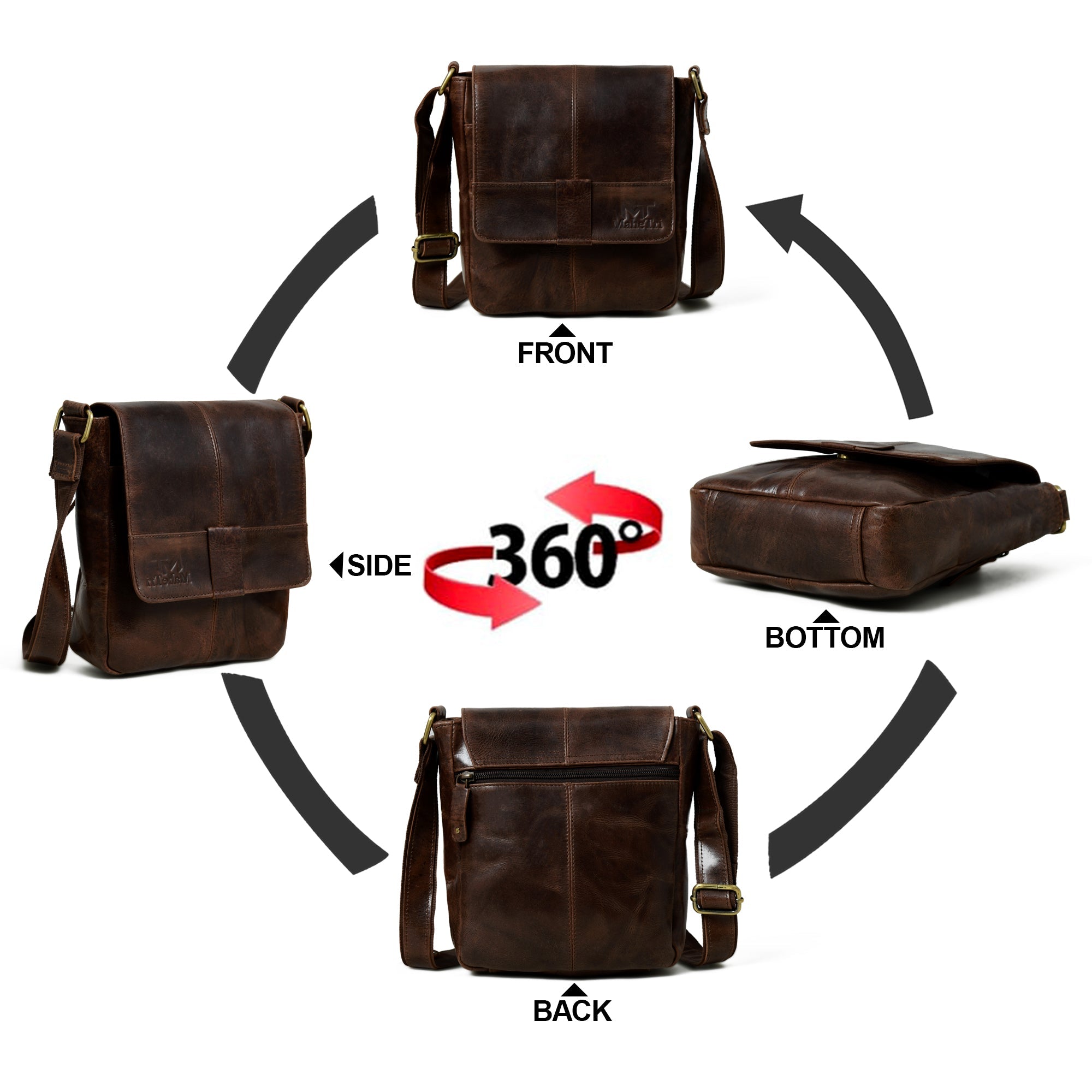 Classy Leather Bags Brown Leather Crossbody Bag SpadezStore