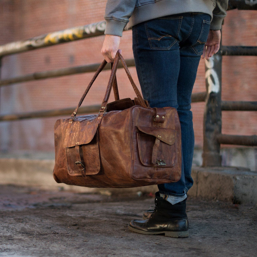 Classy Leather Bags The Portland Duffle SpadezStore