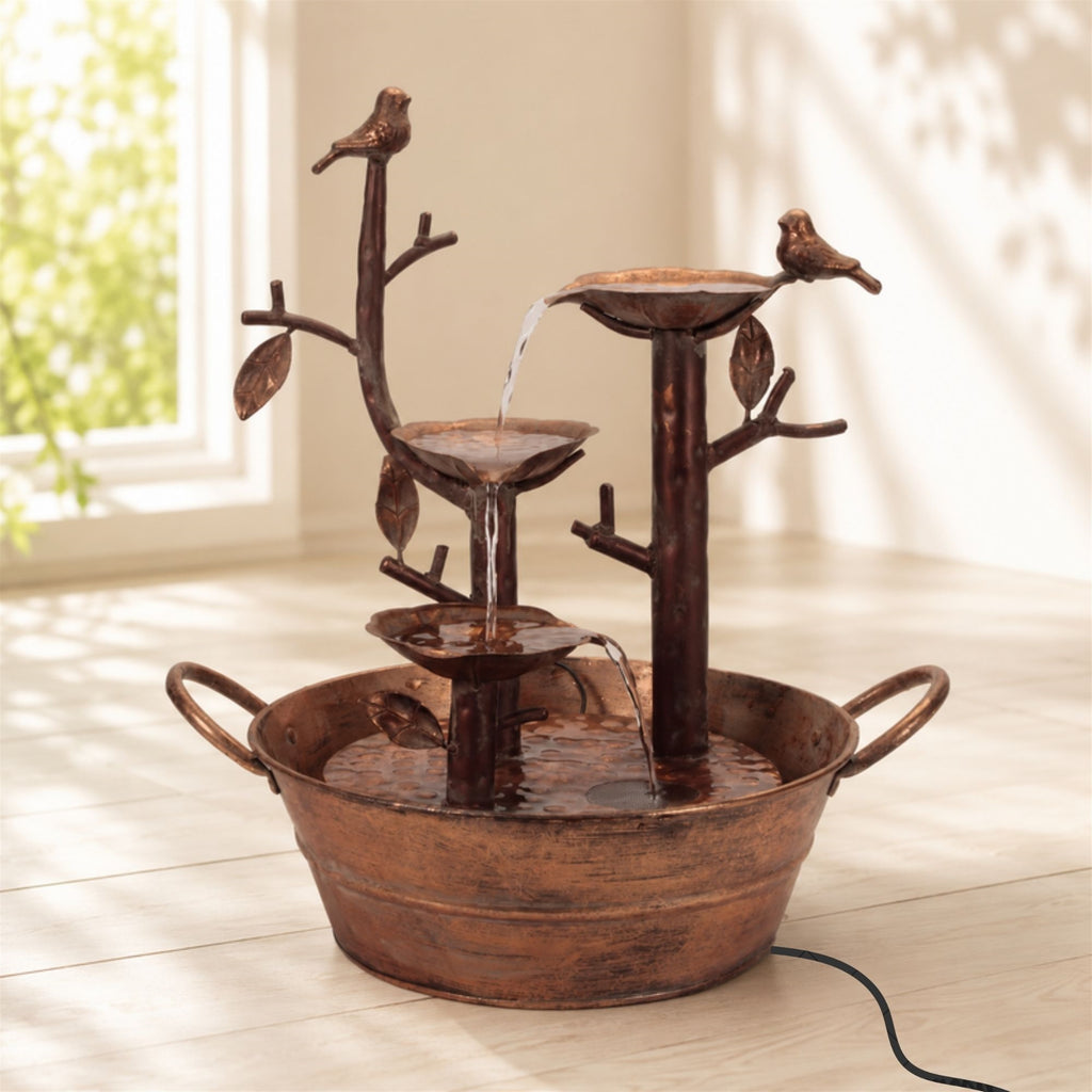 Fountain w/Birds 18.5"H Iron