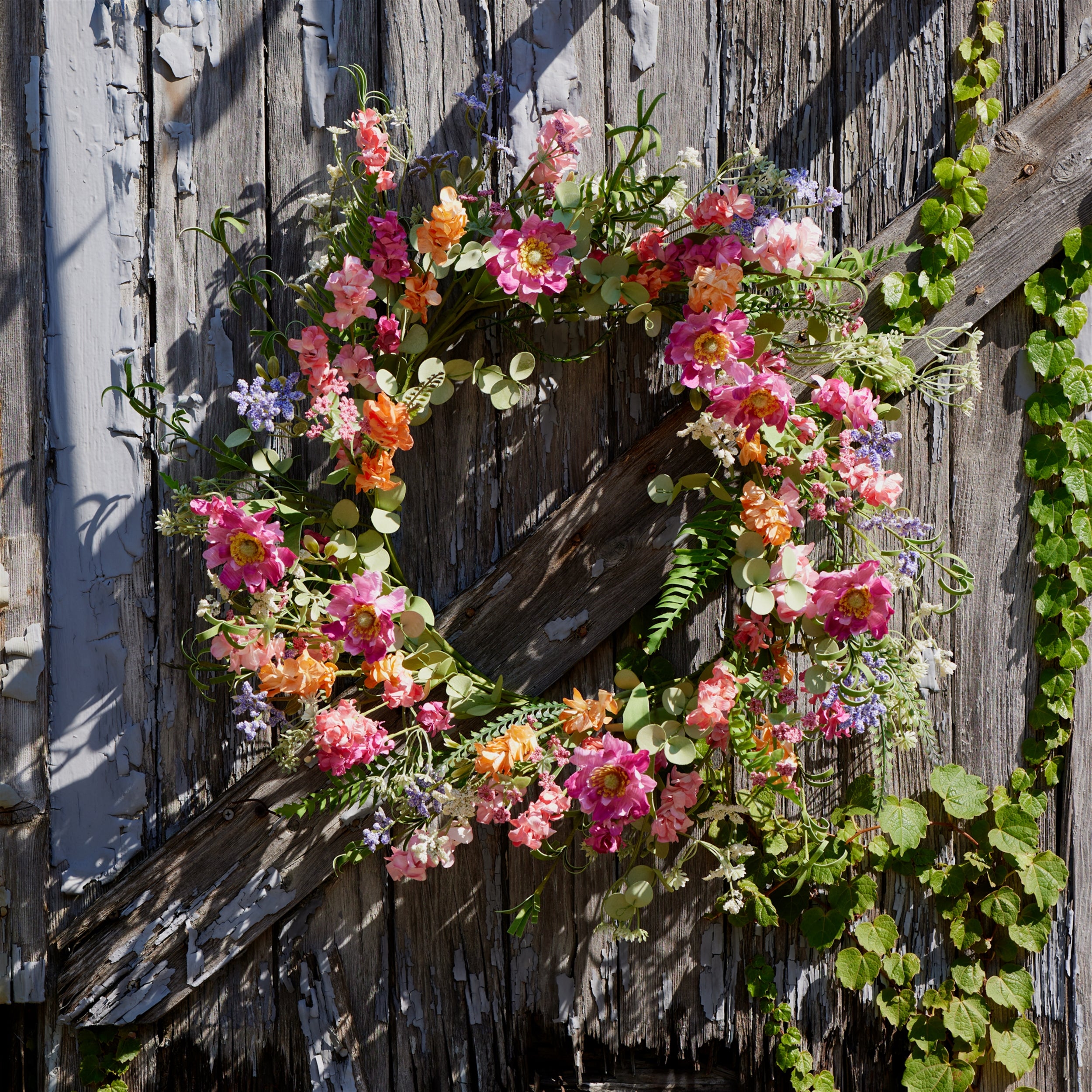 Mixed Floral Wreath 20"D Polyester