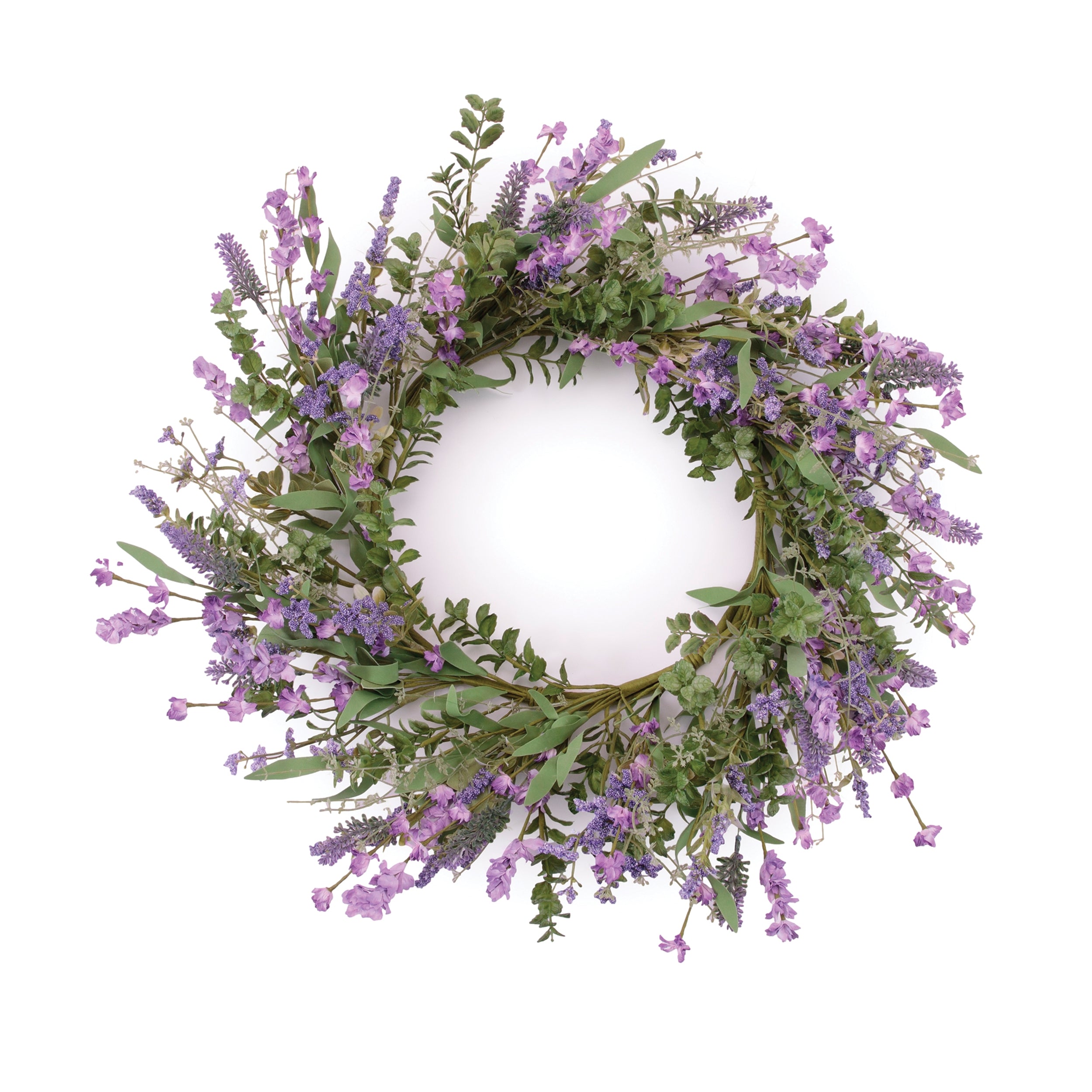 Mixed Lavender Wreath 20"D Polyester SpadezStore