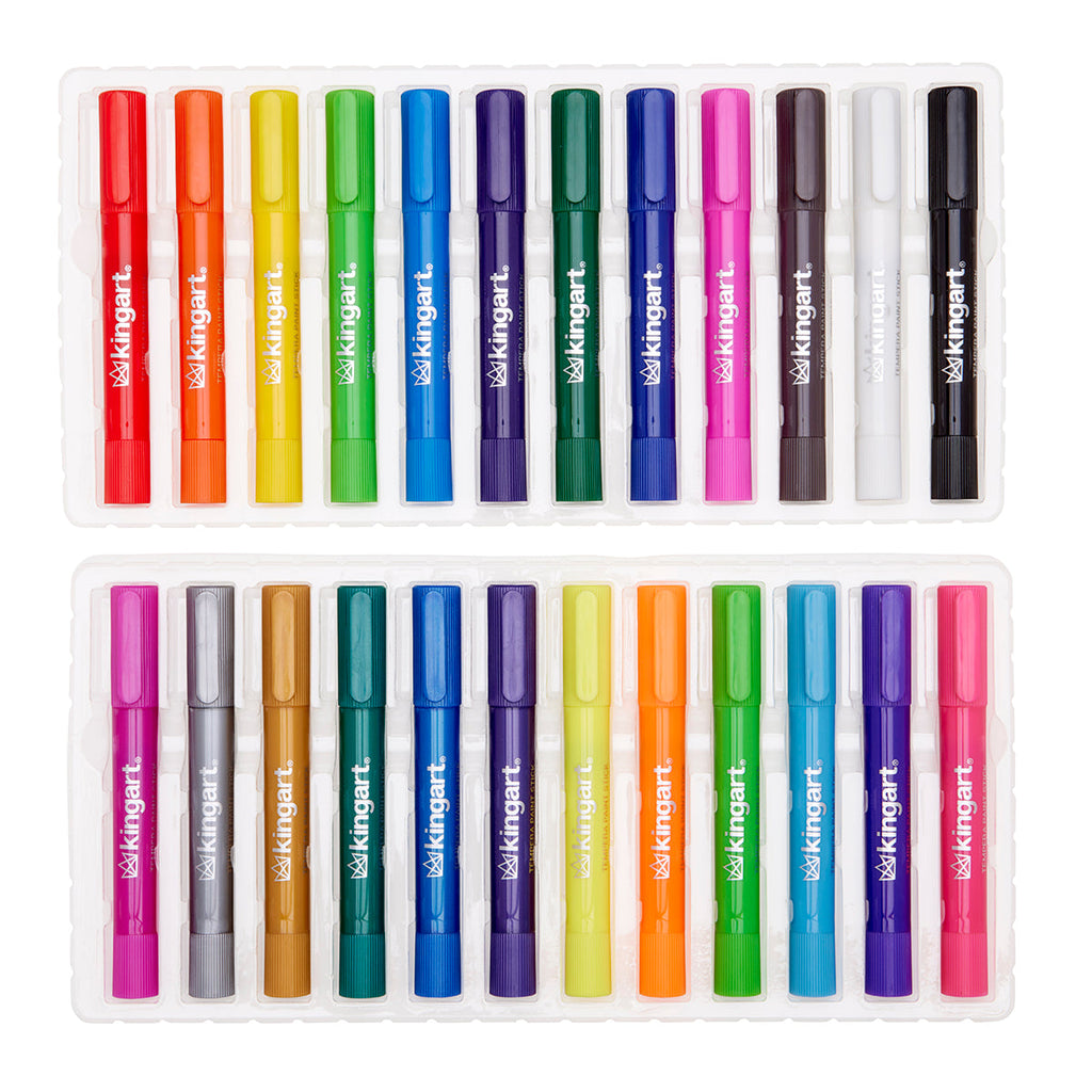 KINGART Tempera Paint Thin Sticks, 24 Colors