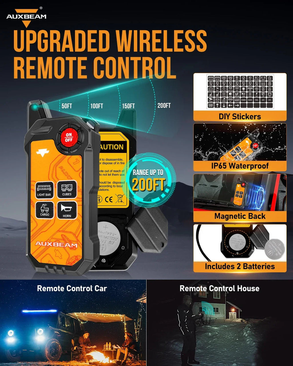 Auxbeam 4 Gang Wireless Remote Control Only for AS-400 Switch Panel