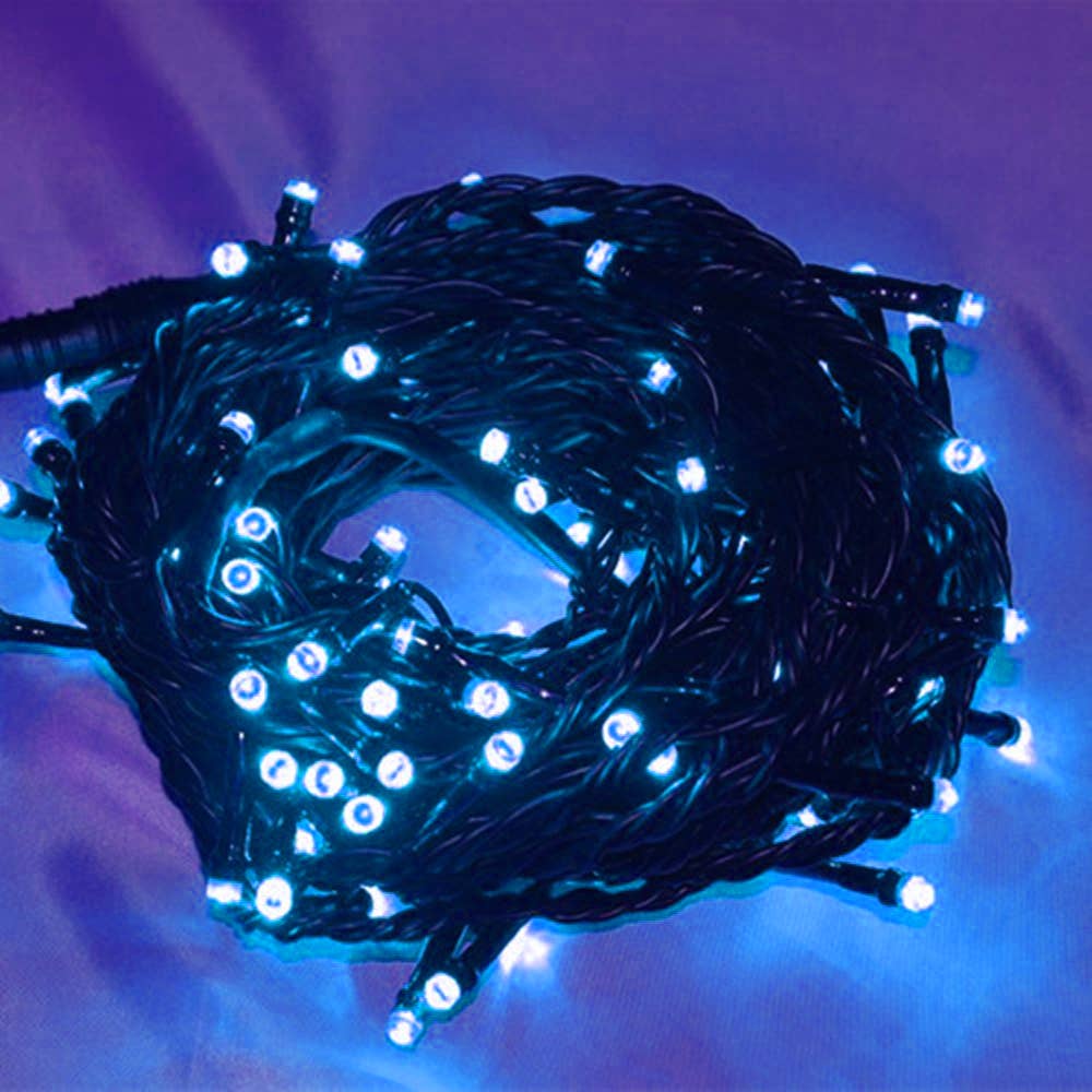 Perfect Holiday 100 LED Green Wire String Light w/ connector - Blue SpadezStore