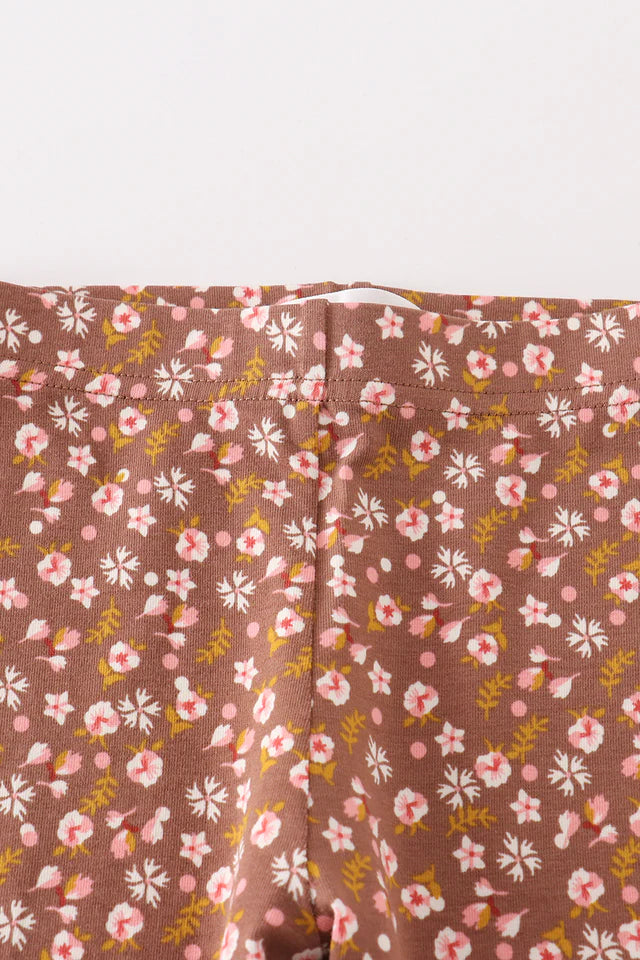 Cotton Castle Platinum Brown Floral Layered Pants A24H083 SpadezStore