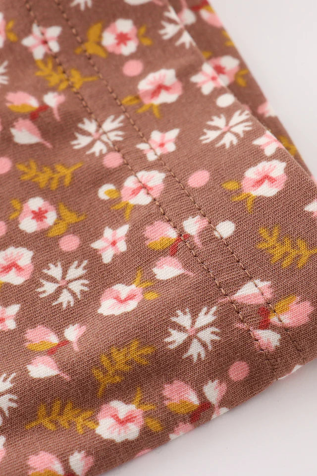 Cotton Castle Platinum Brown Floral Layered Pants A24H083 SpadezStore