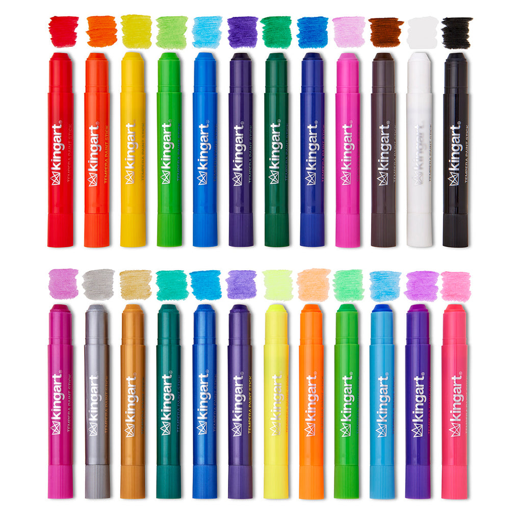 KINGART Tempera Paint Thin Sticks, 24 Colors