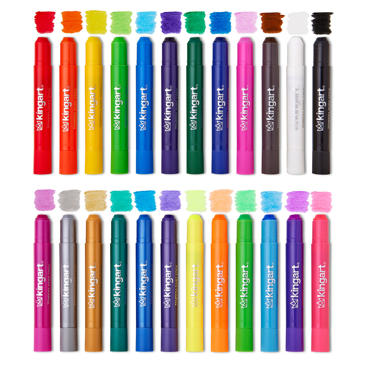 KINGART Tempera Paint Thin Sticks, 24 Colors