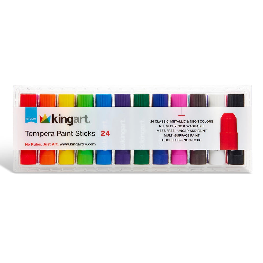 KINGART Tempera Paint Sticks – 24 Colors
