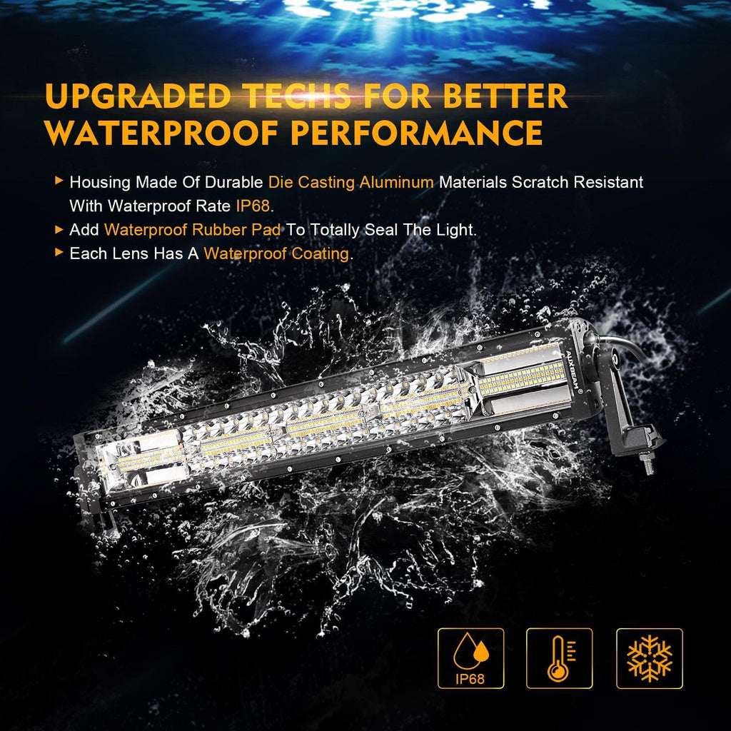 Auxbeam 6 Modes Series Amber and White LED Light Bars