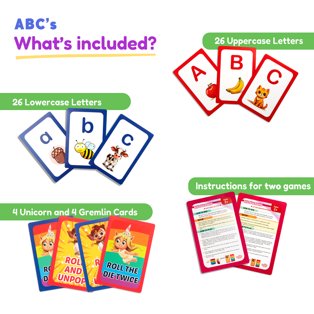 The Fidget Games .ABC: Learn Uppercase & Lowercase Letters Card Pack SpadezStore