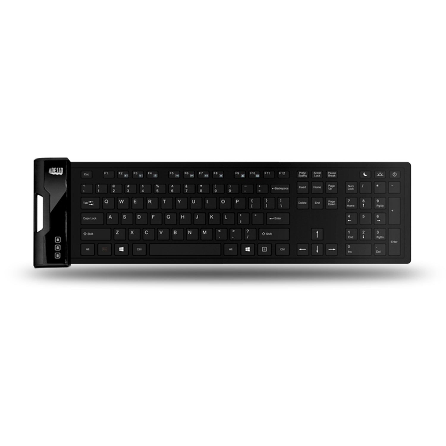 Adesso SlimTouch 232 Antimicrobial Waterproof Flex Keyboard Full Size SpadezStore
