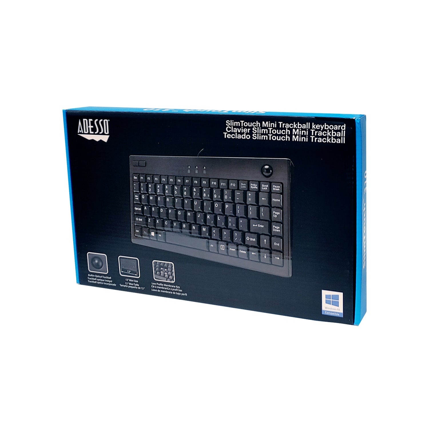 Adesso AKB-310UB Mini Trackball Keyboard SpadezStore