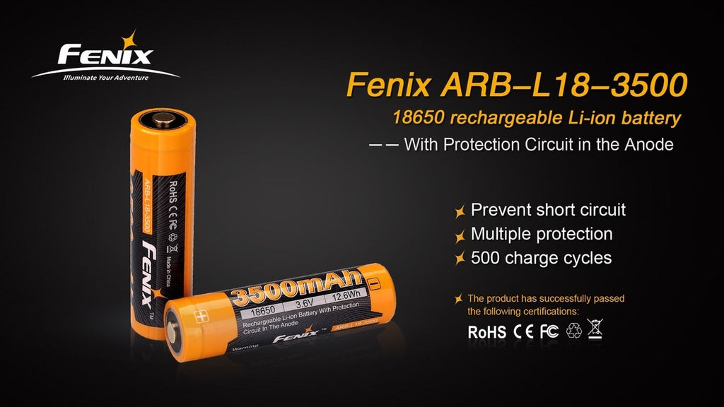 Fenix ARB-L18-3500 High-Capacity 18650 Battery - 3500mAh SpadezStore