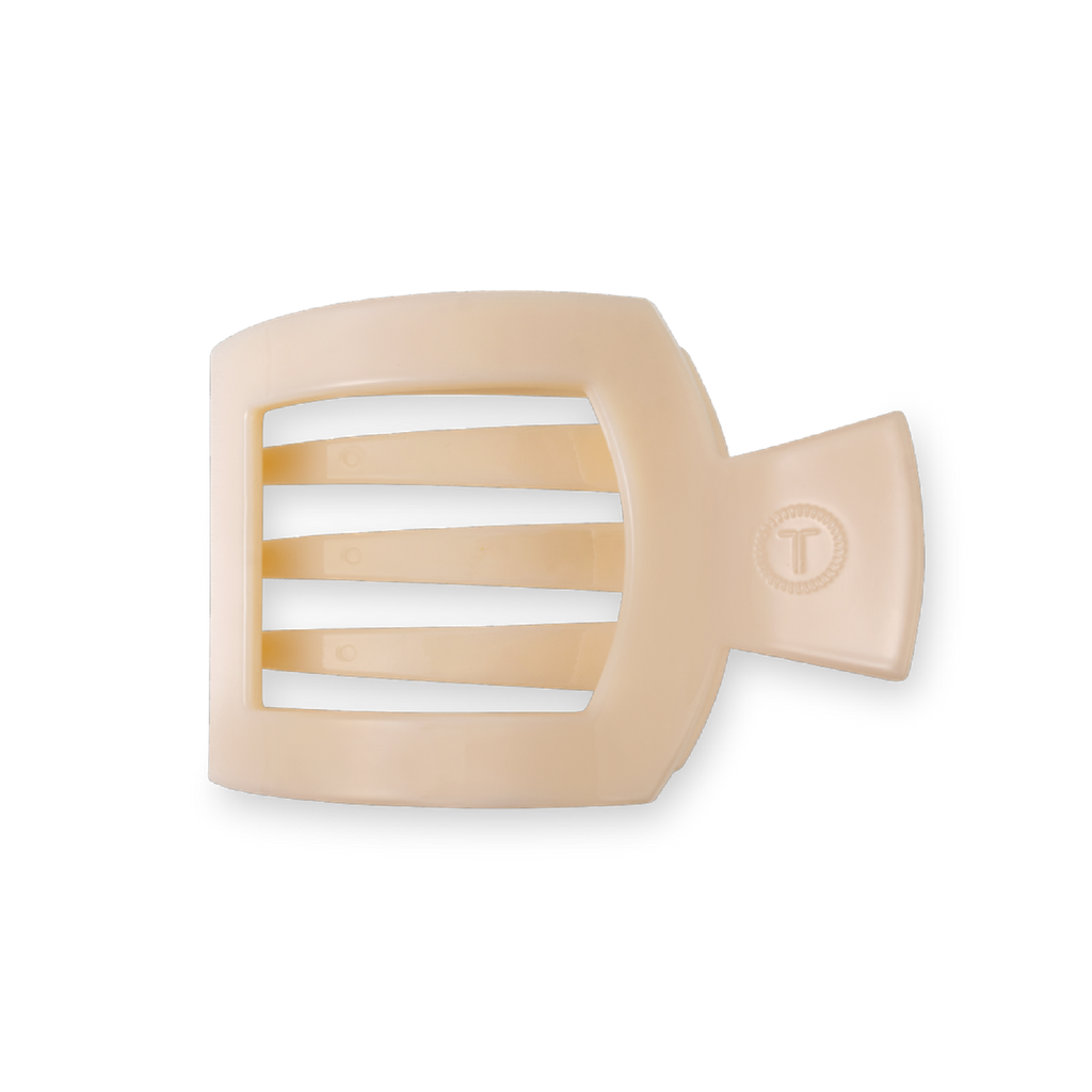 TELETIES Almond Beige Medium Flat Square Hair Clip