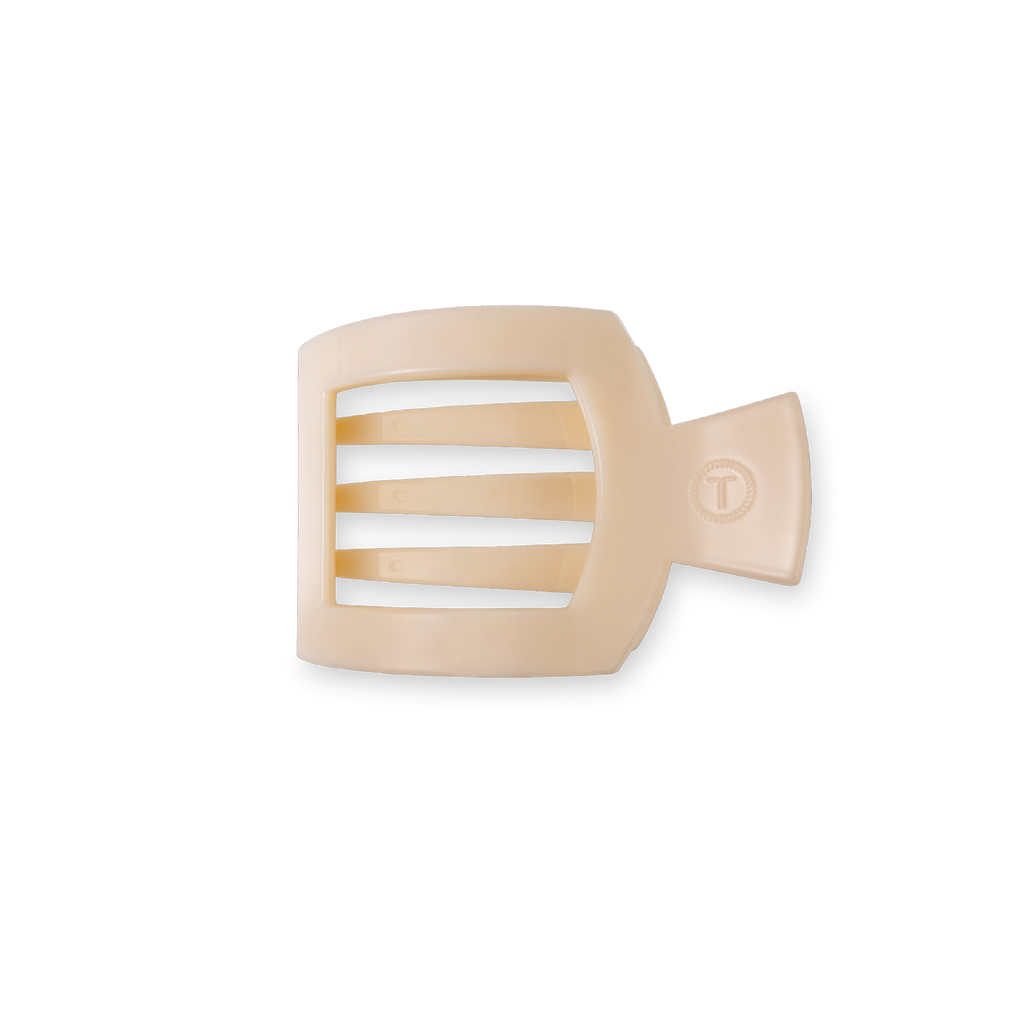 TELETIES Almond Beige Small Flat Square Hair Clip