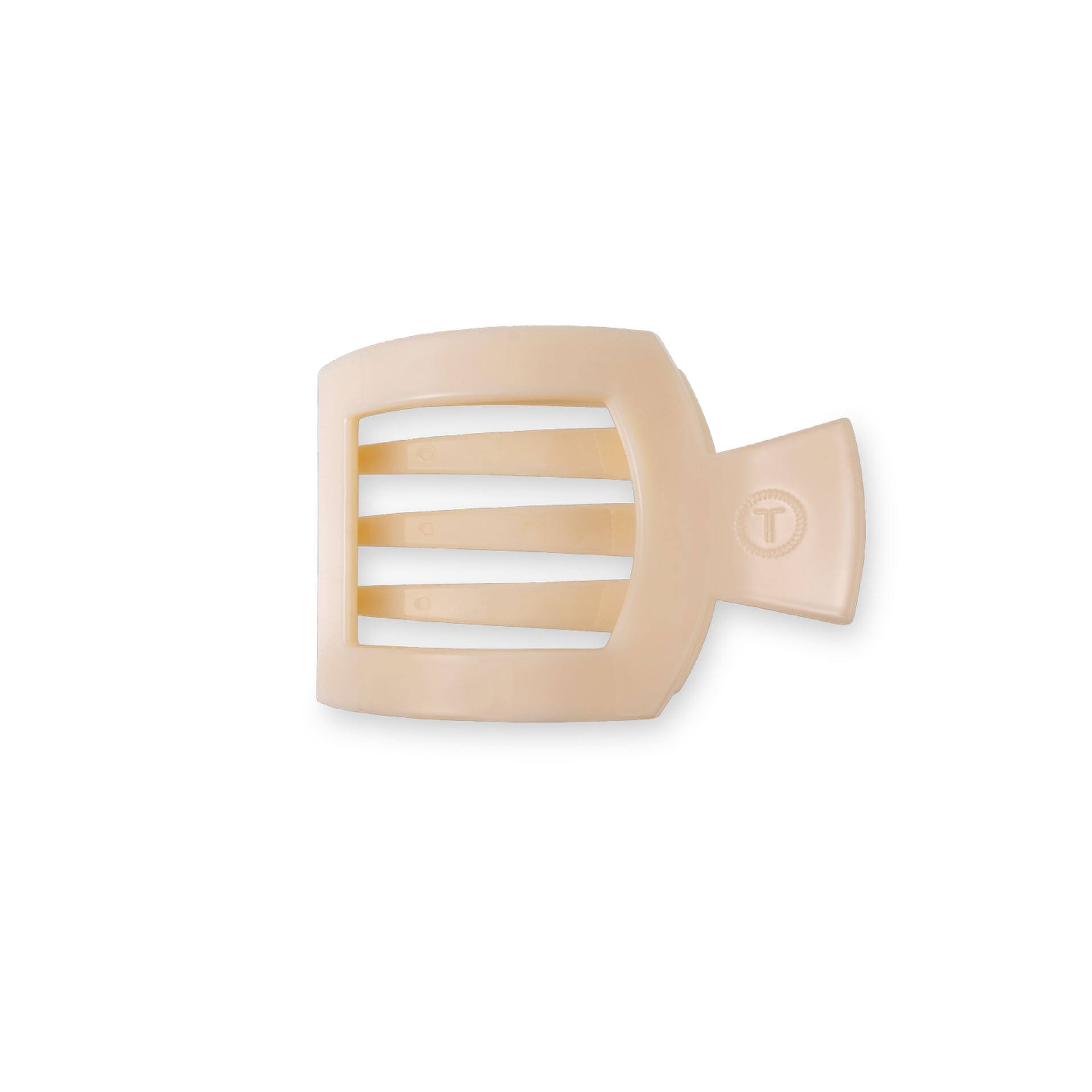 TELETIES Almond Beige Small Flat Square Hair Clip