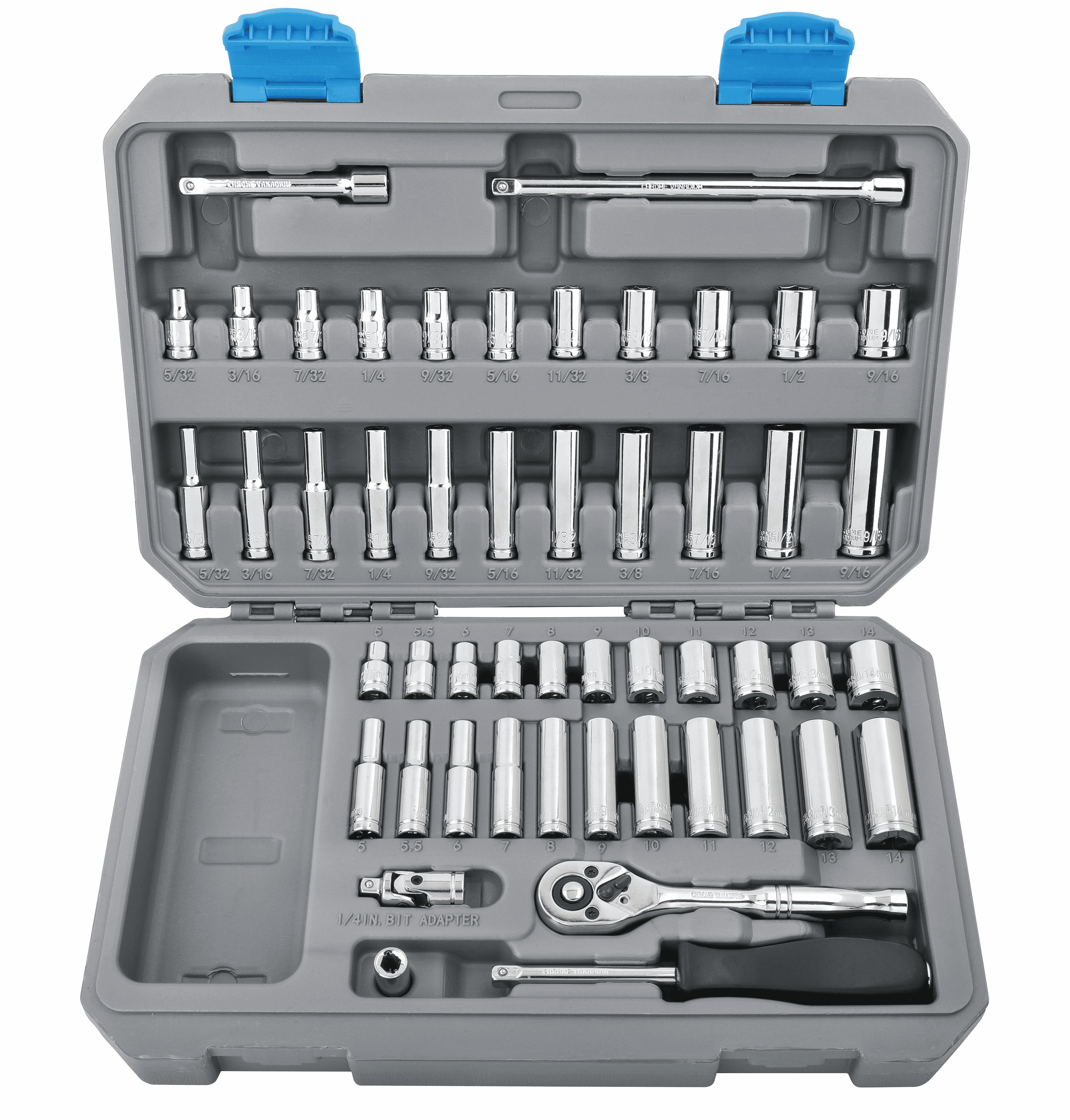 Apollo Tools - DT0004-50 Piece ¼” Drive Socket Set SpadezStore