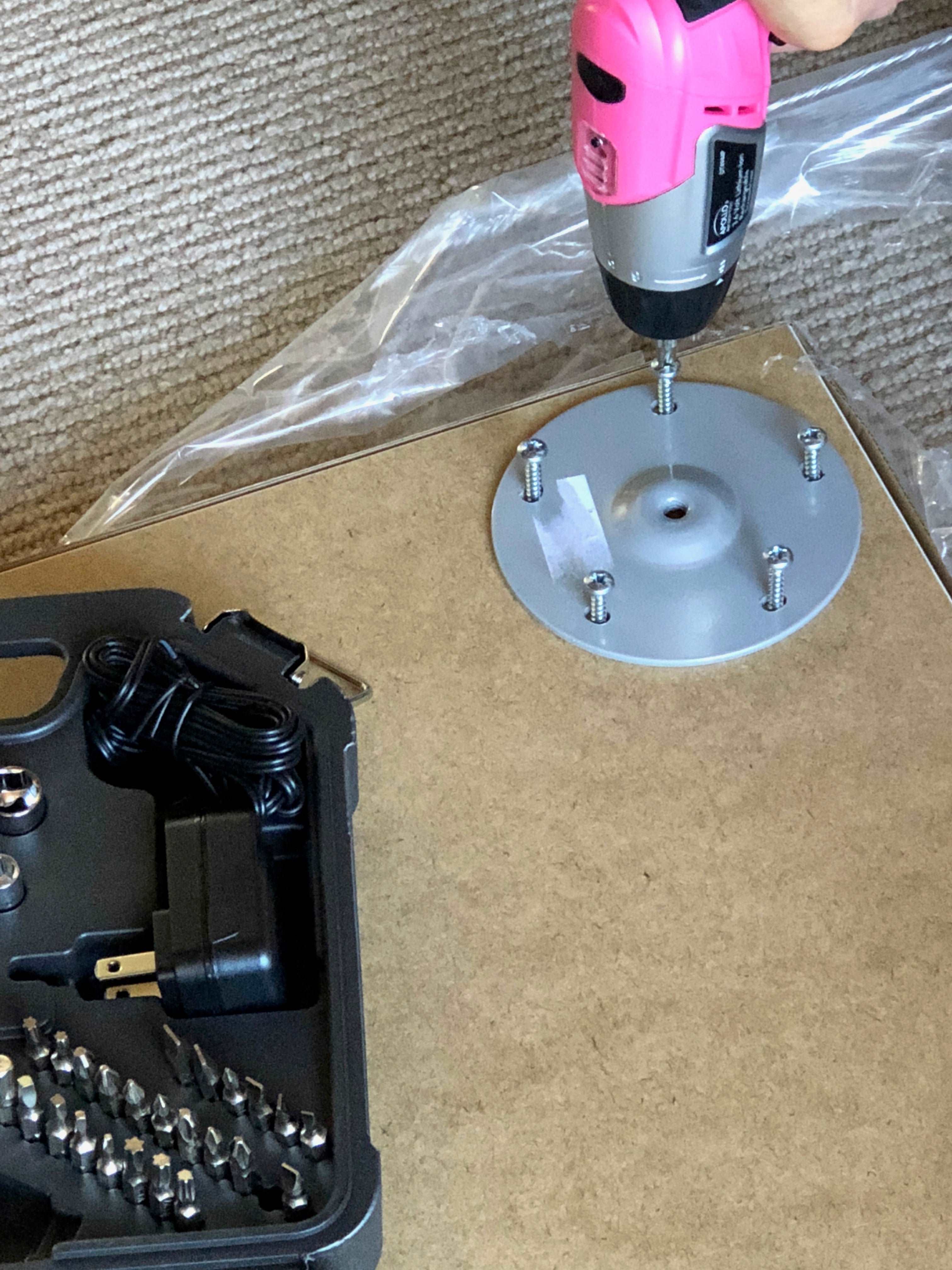 Apollo Tools 3.6 Volt Lithium-Ion Rechargeable Screwdriver with 45 Piece Accessory Set - Pink DT4944P SpadezStore