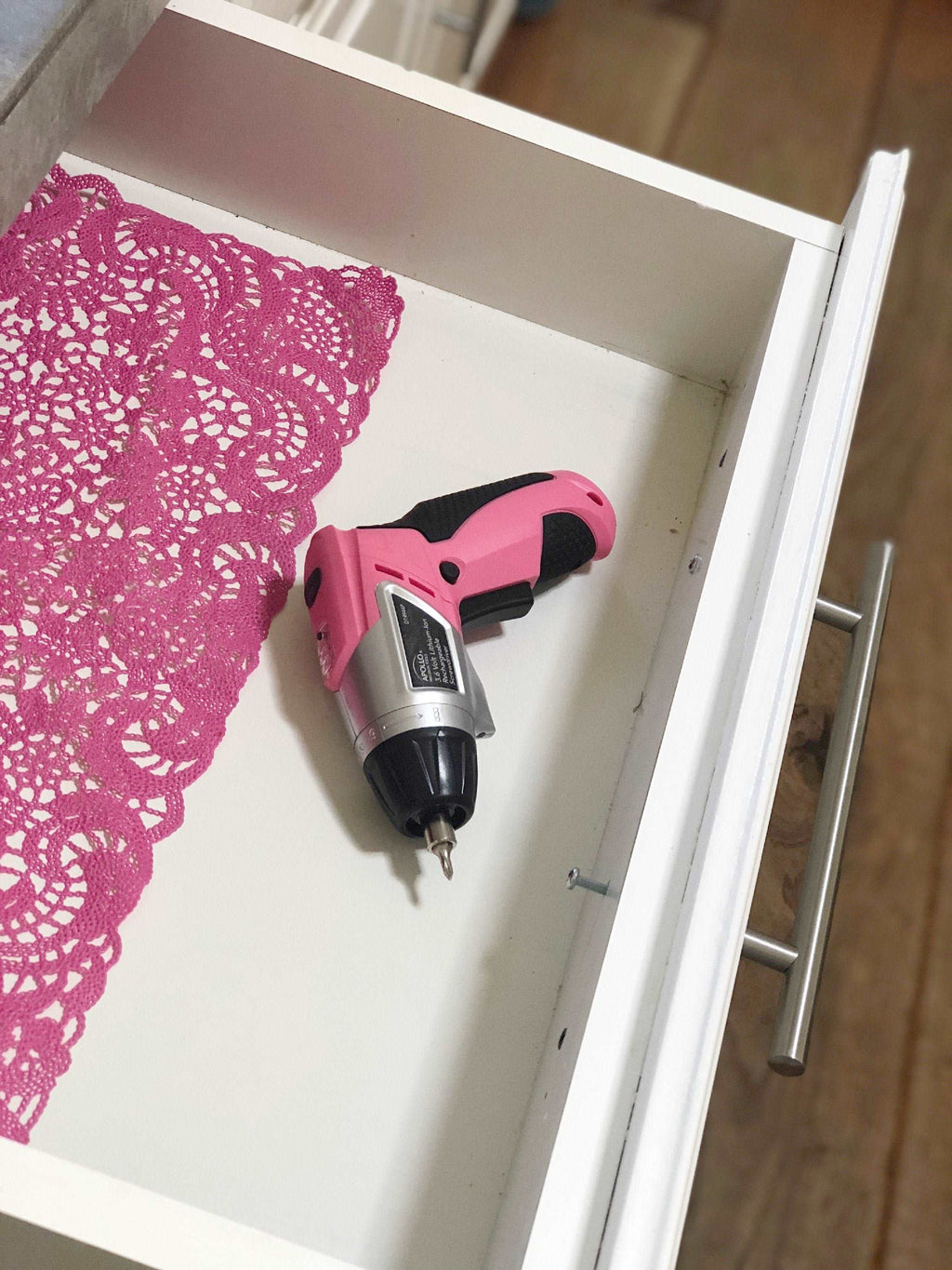 Apollo Tools 3.6 Volt Lithium-Ion Rechargeable Screwdriver with 45 Piece Accessory Set - Pink DT4944P SpadezStore