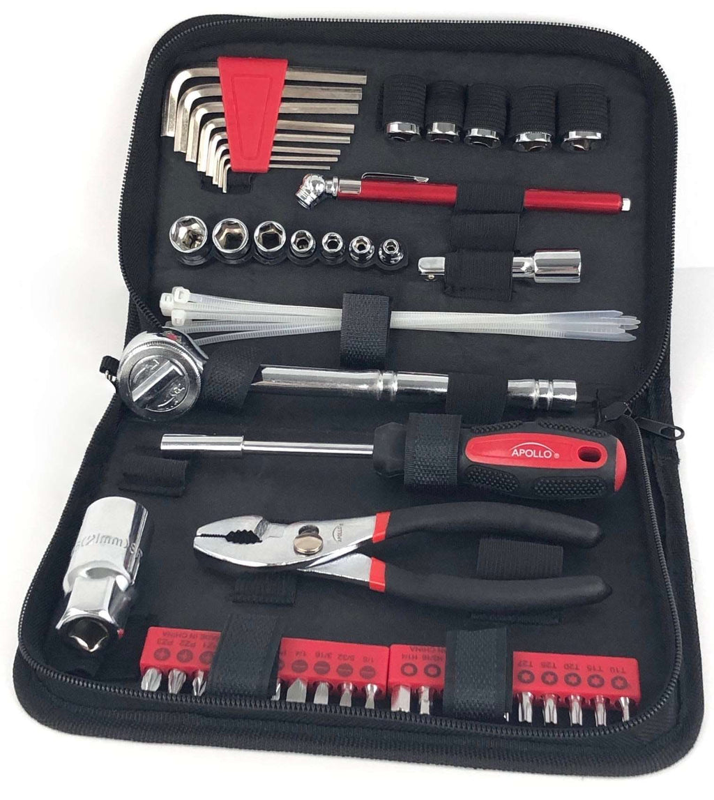Apollo Tools 56 Piece SAE Auto Tool Set In Zipper Case - DT9774 SpadezStore