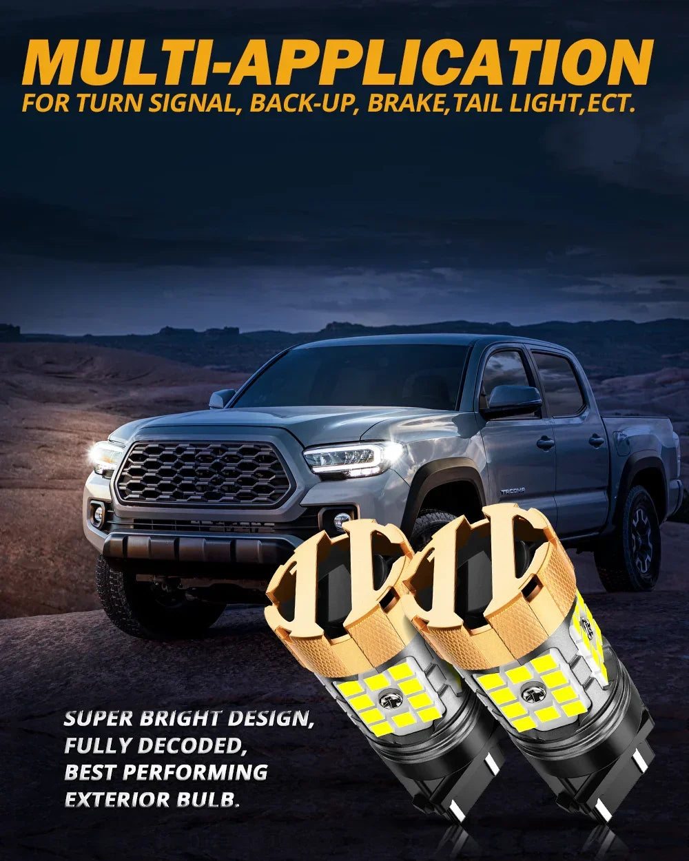 Auxbeam T25 3157 3156 LED Backup Reverse/Turn Signal/Brake Tail Light Bulbs 50W 4000LM CAN-Bus Error Free 6500K White B21-PRO Series | 2 Bulbs
