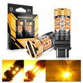Auxbeam T25 3157 3156 LED Turn Signal Light Rear/Front, Side Marker Light Bulbs 50W 4000LM CAN-Bus Error Free 3000K Amber B21-PRO Series |2 Bulbs