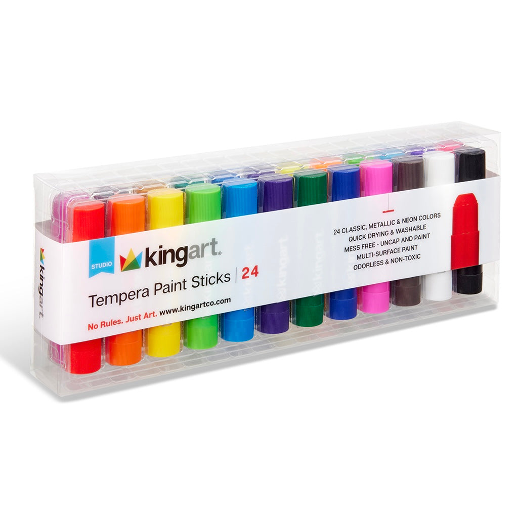 KINGART Tempera Paint Sticks – 24 Colors