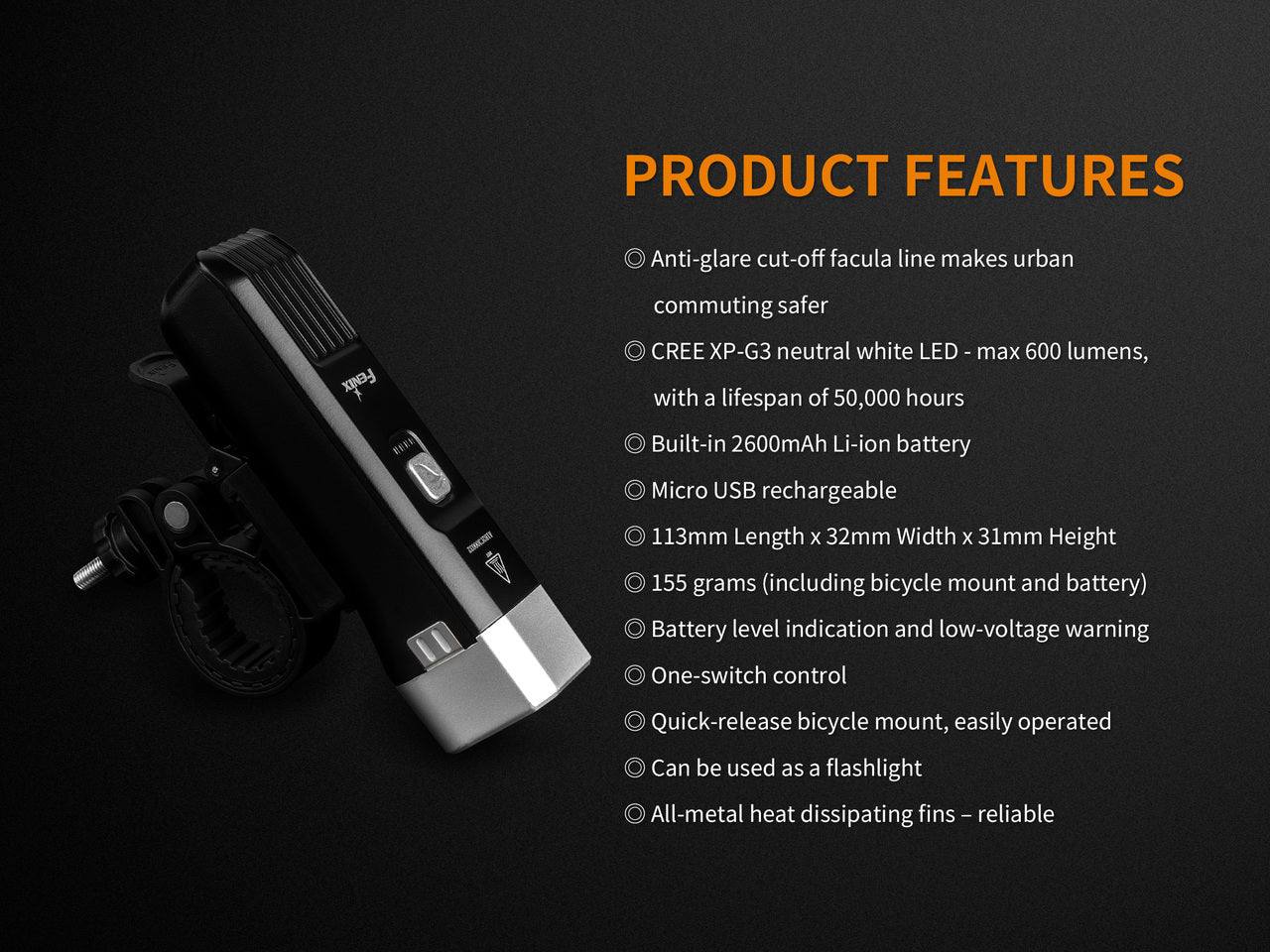 Fenix BC25R LED Bike Light SpadezStore