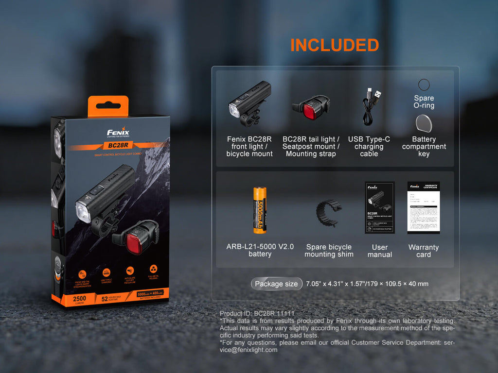 Fenix BC28R Smart Head & Tail Bike Light Combo SpadezStore