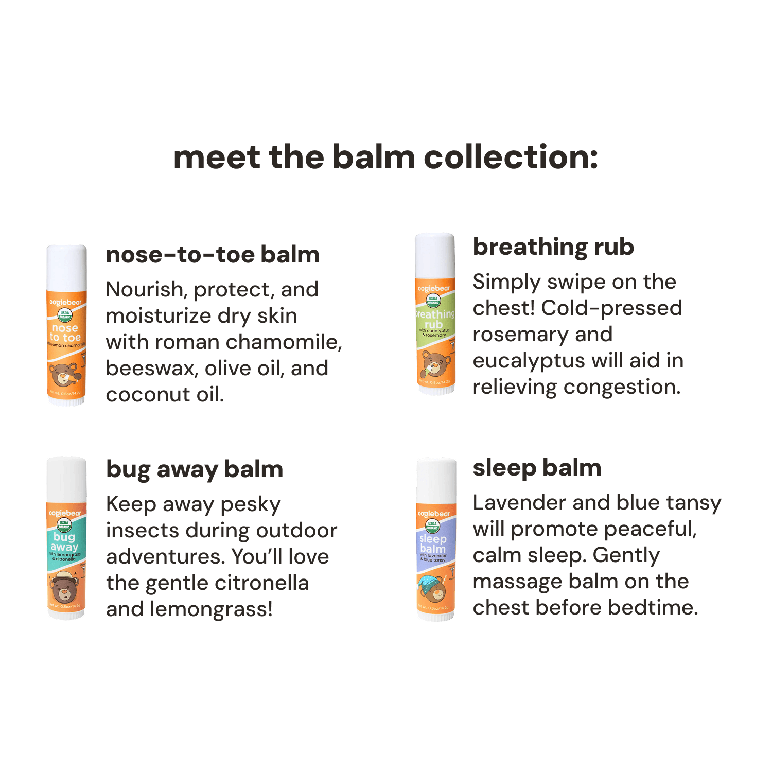 oogiebear 4-pack balm collection SpadezStore