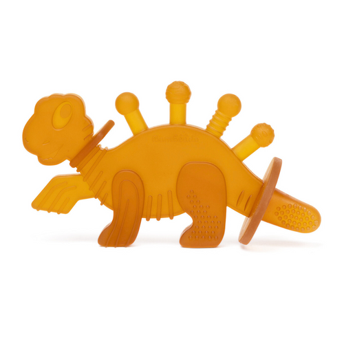 Bambeado Dibly Amber - Baltic Amber & Natural Rubber Dinosaur Teether with Toothbrush Tail SpadezStore