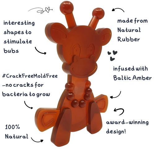 Bambeado The Little Bamber - Natural Rubber & Baltic Amber Teething Toy SpadezStore