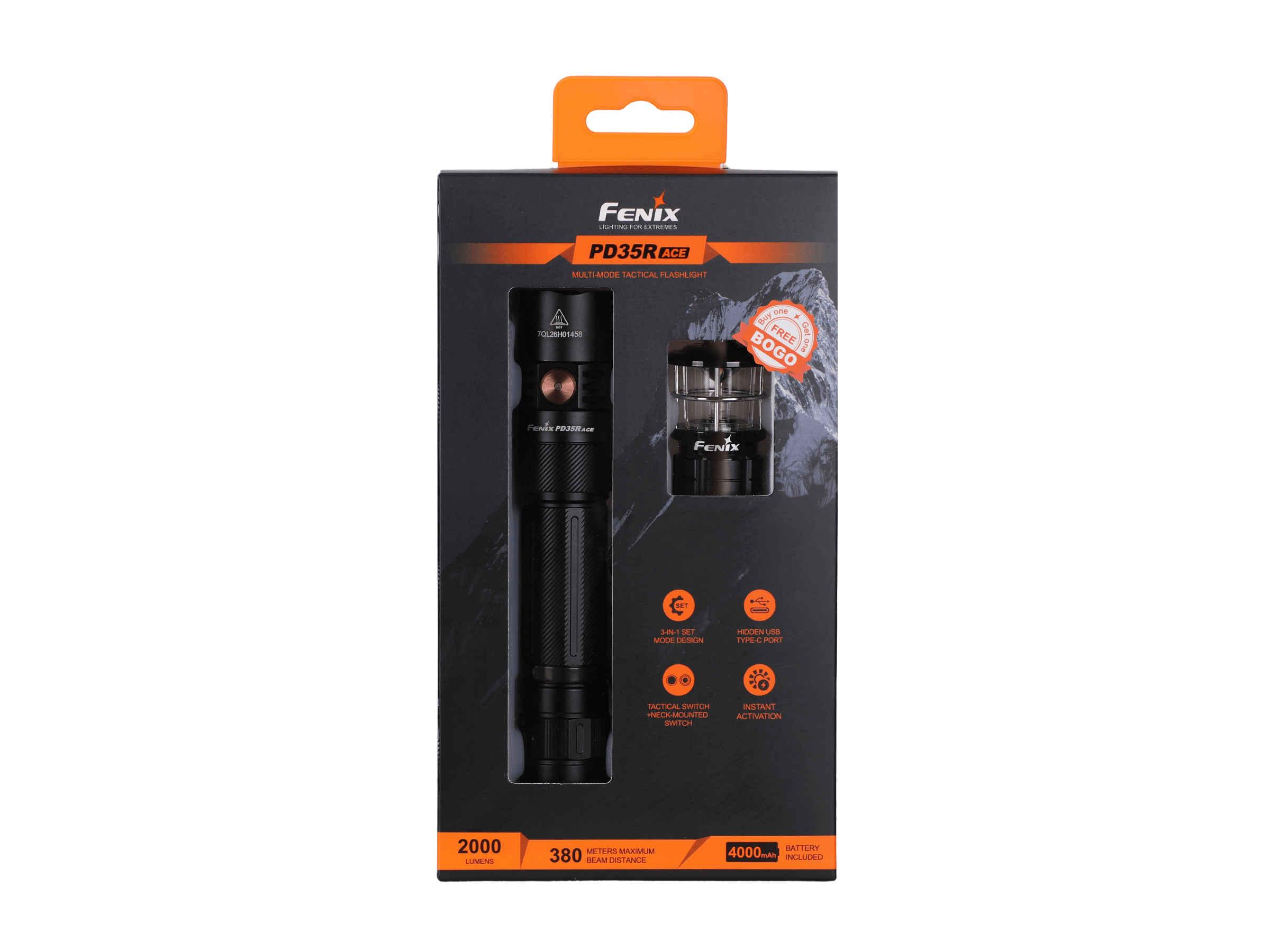 Fenix PD35R ACE Multi-mode Tactical Flashlight + FREE CL01 Mini Lantern SpadezStore