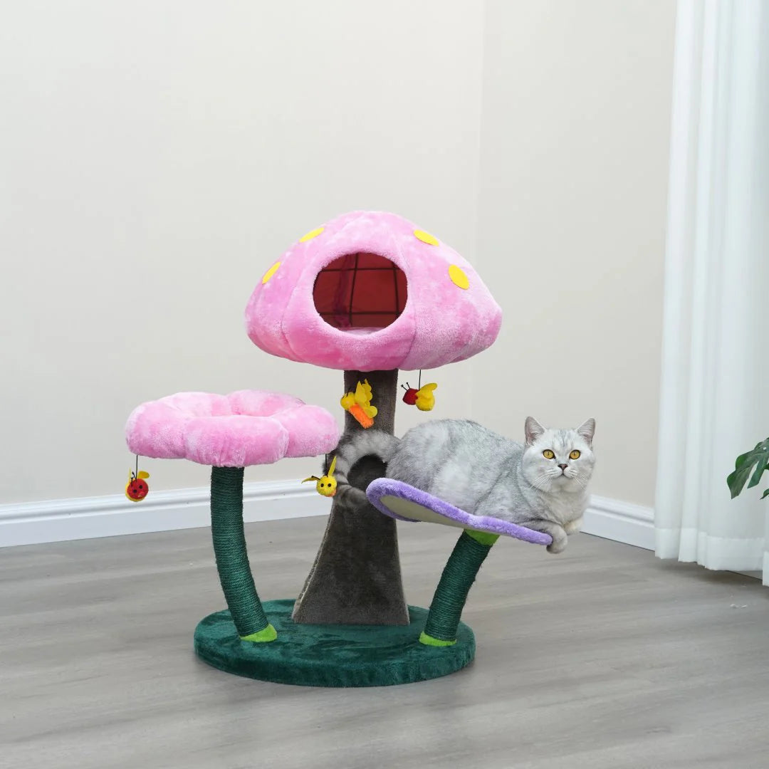 Catry Wonderland Cat Tree with Garden Inspired Condo and Perches SpadezStore