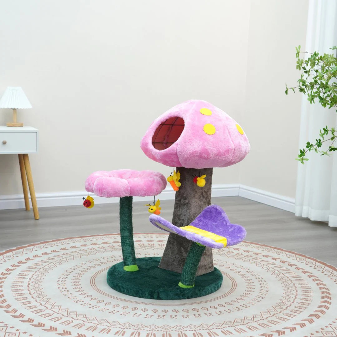 Catry Wonderland Cat Tree with Garden Inspired Condo and Perches SpadezStore